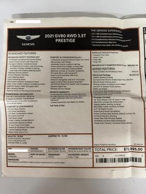 2021 Genesis GV80 3.5T