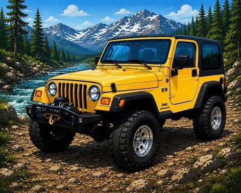 Yellow 2005 Jeep Wrangler X
