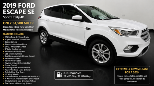 White 2019 Ford Escape SE