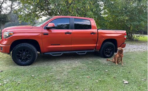 Red 2015 Toyota Tundra TRD Pro