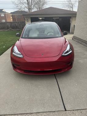 Red 2019 Tesla Model 3 Long Range