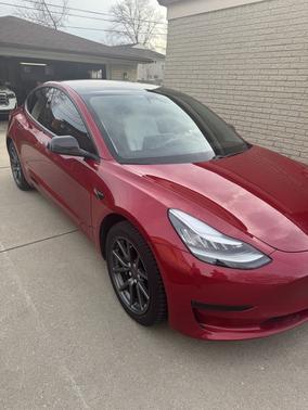 Red 2019 Tesla Model 3 Long Range