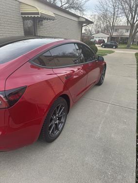 Red 2019 Tesla Model 3 Long Range
