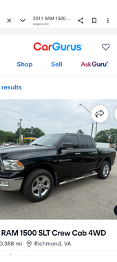Black 2011 Dodge Ram 1500 SLT