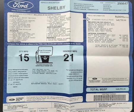 2007 Ford Shelby GT500 Base