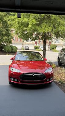 Red 2015 Tesla Model S 90D