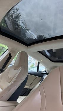 Red 2015 Tesla Model S 90D