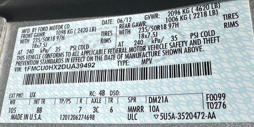 Silver 2013 Ford Escape SEL