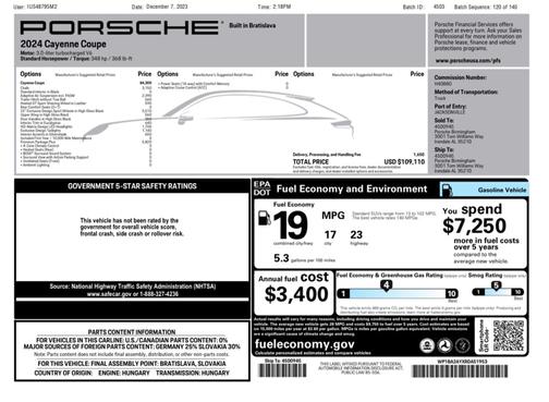 Gray 2024 Porsche Cayenne Cayenne