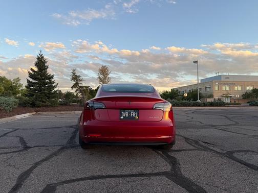 Red 2019 Tesla Model 3 Long Range