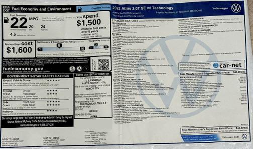 2022 Volkswagen Atlas 2.0T SE w/Technology