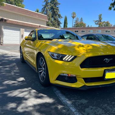 Yellow 2015 Ford Mustang EcoBoost Premium