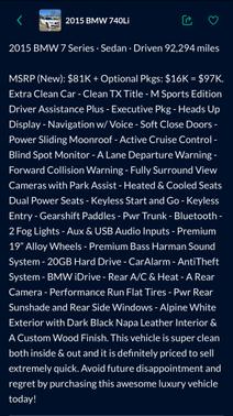 2015 BMW 740 Li xDrive