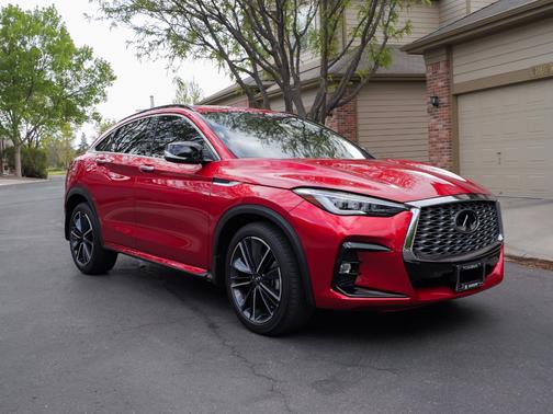 Red 2023 INFINITI QX55 ESSENTIAL