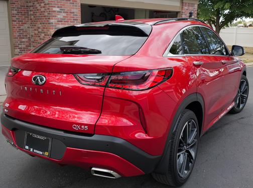 Red 2023 INFINITI QX55 ESSENTIAL