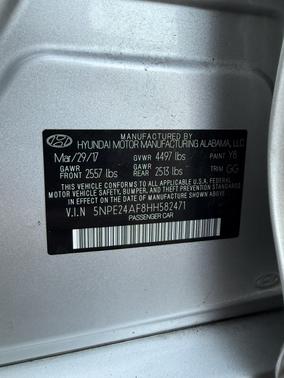 Silver 2017 Hyundai SONATA Base