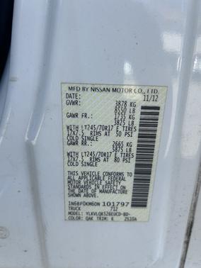 2013 Nissan NV Cargo NV1500 S V6
