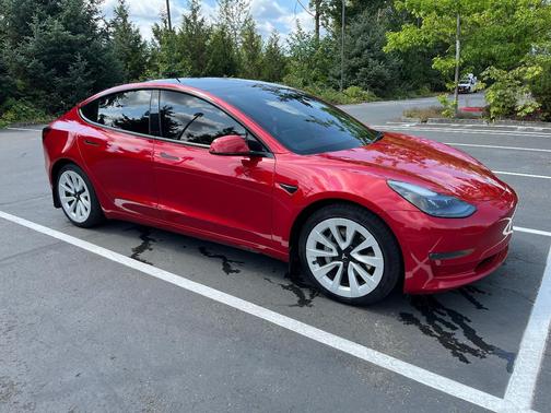 Red 2022 Tesla Model 3 Base
