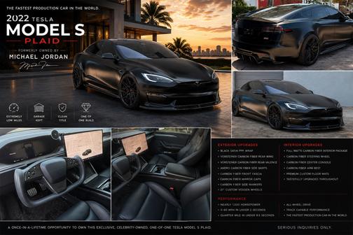 Black 2022 Tesla Model S Plaid