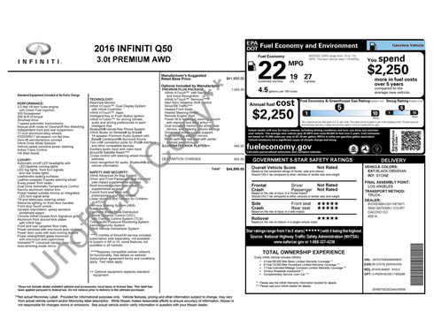2016 INFINITI Q50 3.0T Premium