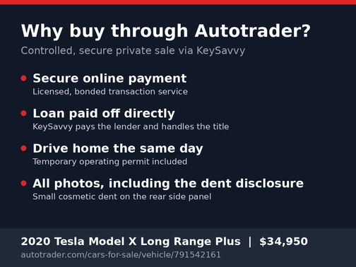 White 2020 Tesla Model X Long Range