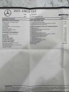 Black 2025 Mercedes-Benz AMG G 63 Base