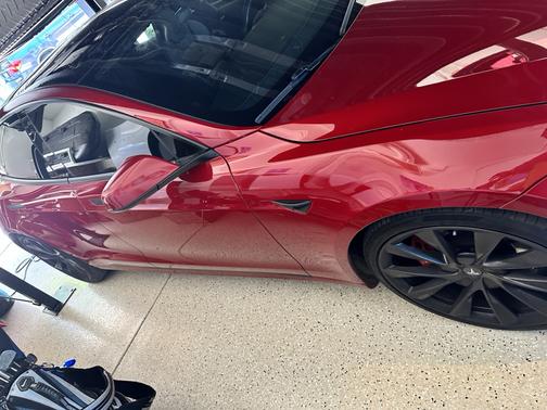 Red 2019 Tesla Model S P100D