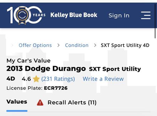 White 2013 Dodge Durango SXT