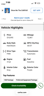 Purple 2015 Chevrolet Spark LS