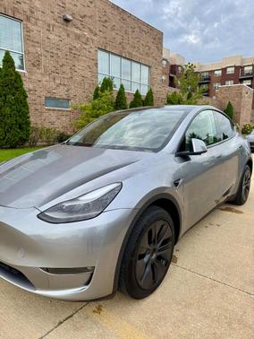 Silver 2025 Tesla Model Y Long Range AWD