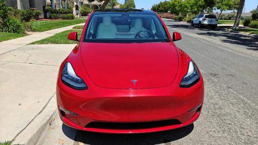 Red 2021 Tesla Model Y Long Range