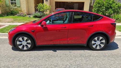 Red 2021 Tesla Model Y Long Range