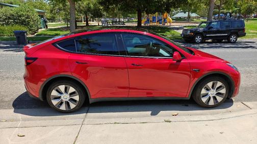 Red 2021 Tesla Model Y Long Range