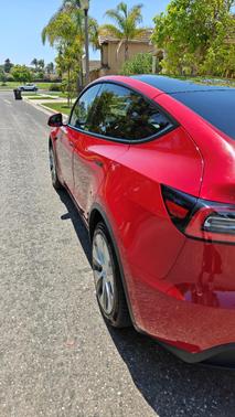 Red 2021 Tesla Model Y Long Range