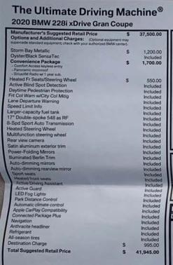 Blue 2020 BMW 228 Gran Coupe i xDrive