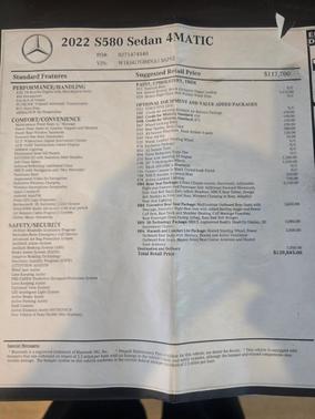 2022 Mercedes-Benz S-Class S 580 4MATIC