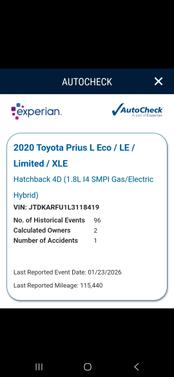 Red 2020 Toyota Prius XLE