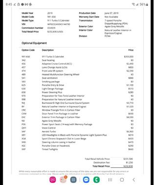 Gray 2019 Porsche 911 911 Turbo S Cabriolet