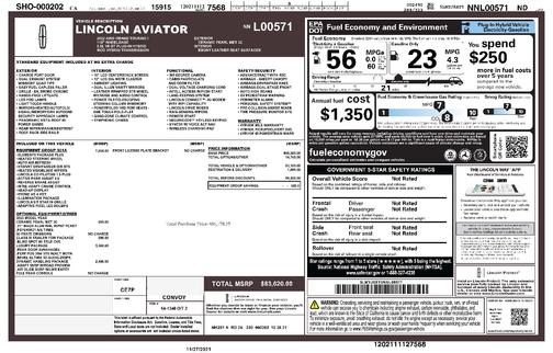 White 2022 Lincoln Aviator Grand Touring AWD