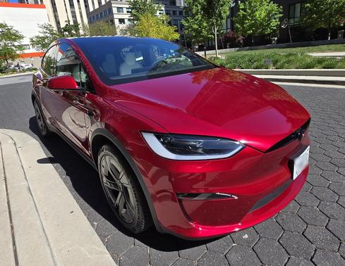 Red 2026 Tesla Model X Plaid