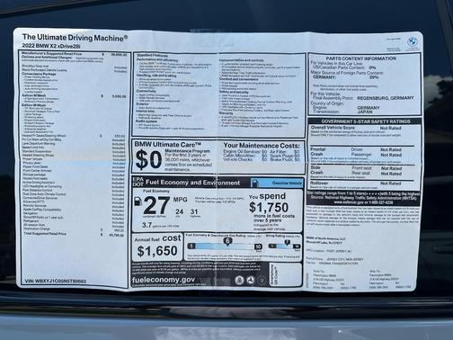 Gray 2022 BMW X2 xDrive28i