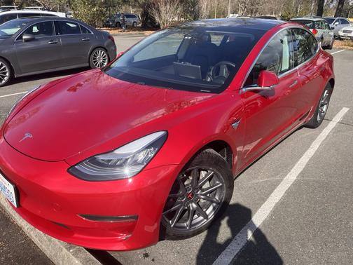 Red 2020 Tesla Model 3 Standard Range Plus