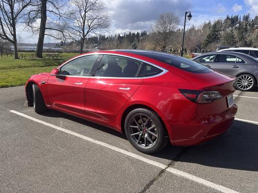 Red 2020 Tesla Model 3 Standard Range Plus