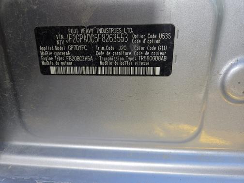 Silver 2015 Subaru XV Crosstrek 2.0i Premium