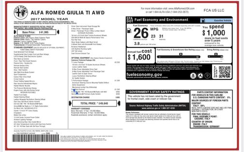 2017 Alfa Romeo Giulia Ti
