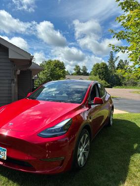 Red 2023 Tesla Model Y Long Range