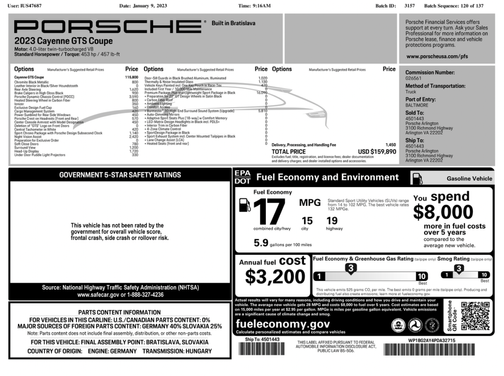 2023 Porsche Cayenne Cayenne GTS