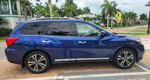 Blue 2020 Nissan Pathfinder Platinum