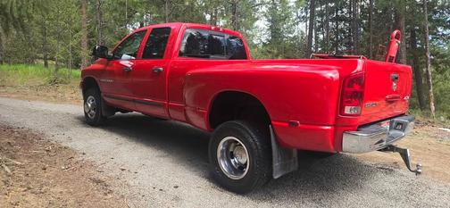 Red 2005 Dodge Ram 3500 Laramie Quad Cab DRW