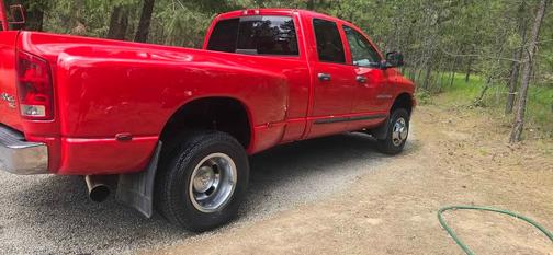 Red 2005 Dodge Ram 3500 Laramie Quad Cab DRW